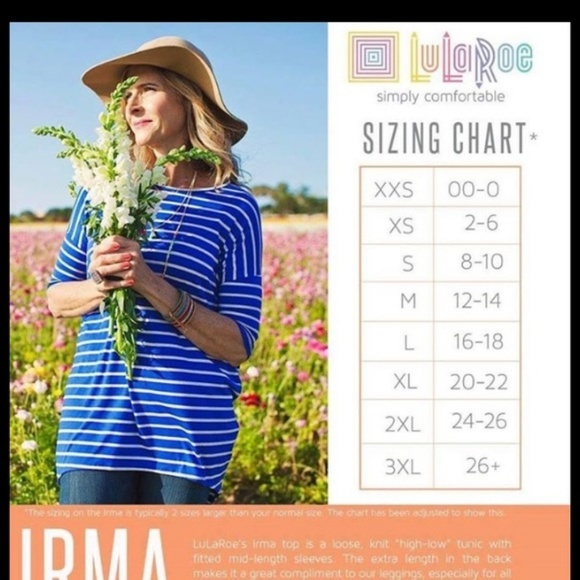 LuLaRoe Irma high low tunic top size small - Picture 3 of 7